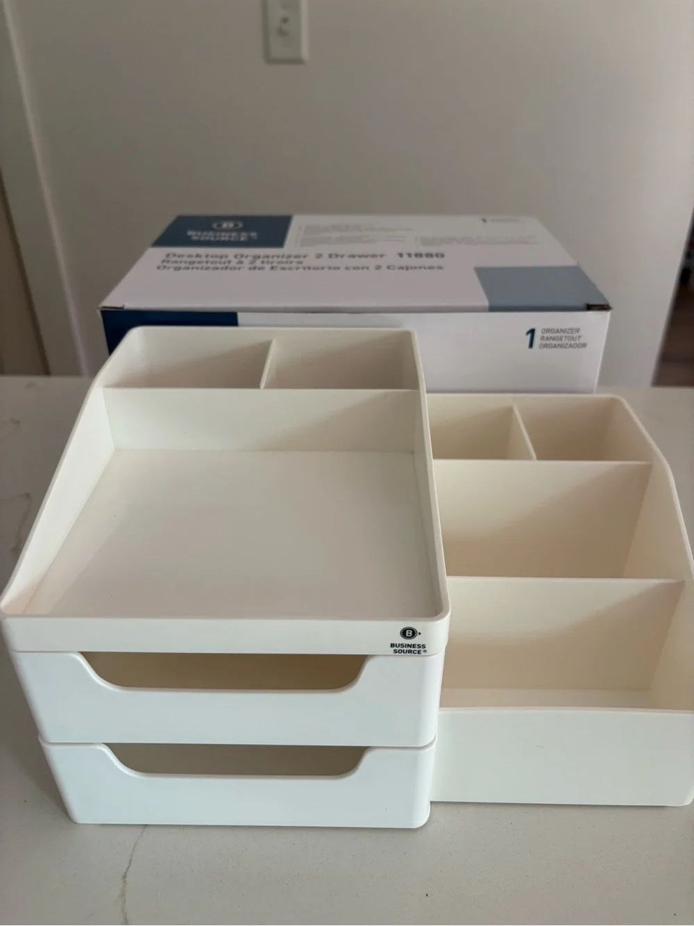 NEW Off White Two Desk Drawer Organizer Teacher Back to School